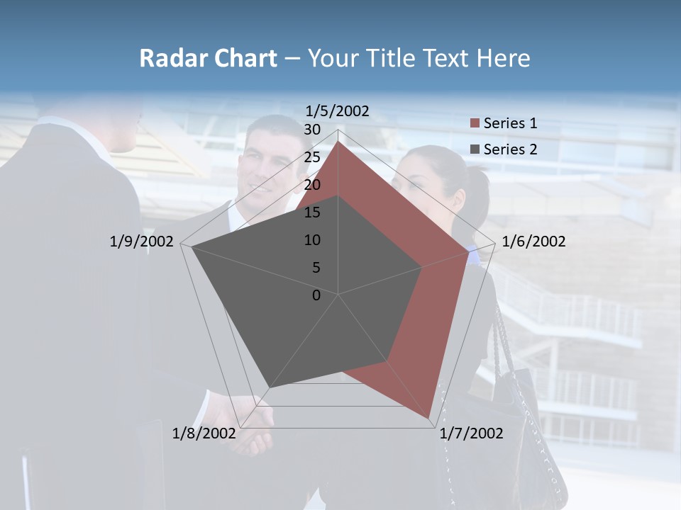 A Business Man And Woman Team At Office Shaking Hands PowerPoint Template