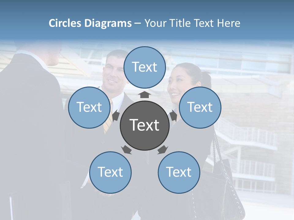 A Business Man And Woman Team At Office Shaking Hands PowerPoint Template