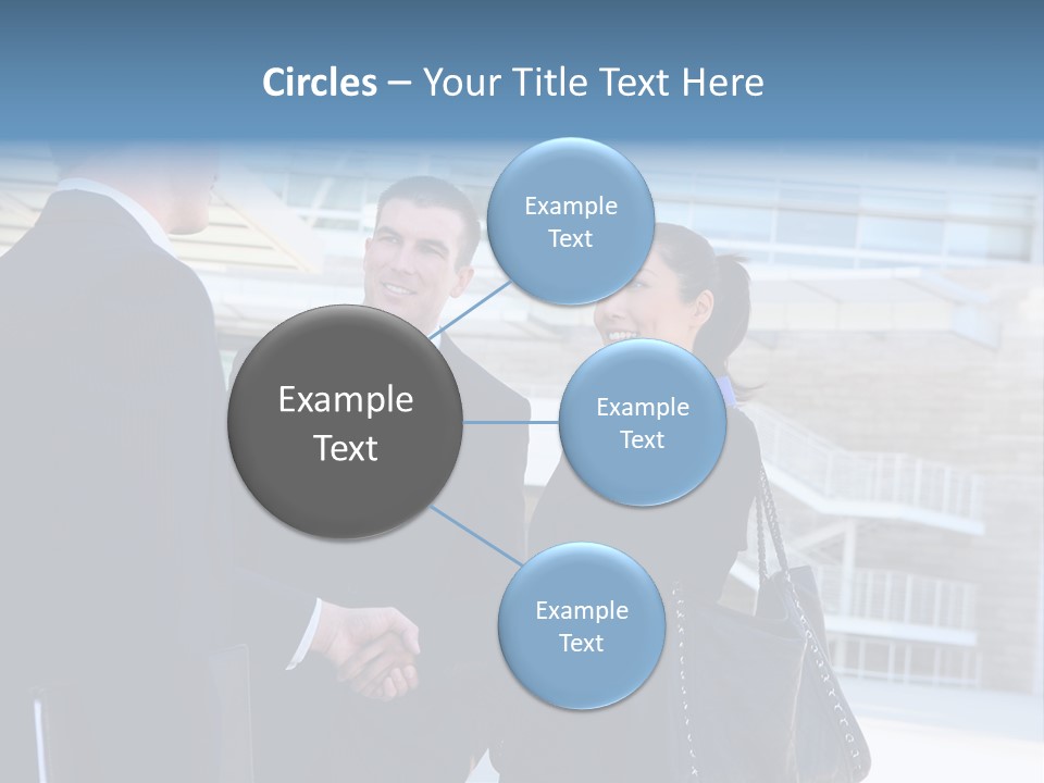 A Business Man And Woman Team At Office Shaking Hands PowerPoint Template