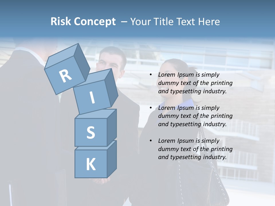 A Business Man And Woman Team At Office Shaking Hands PowerPoint Template