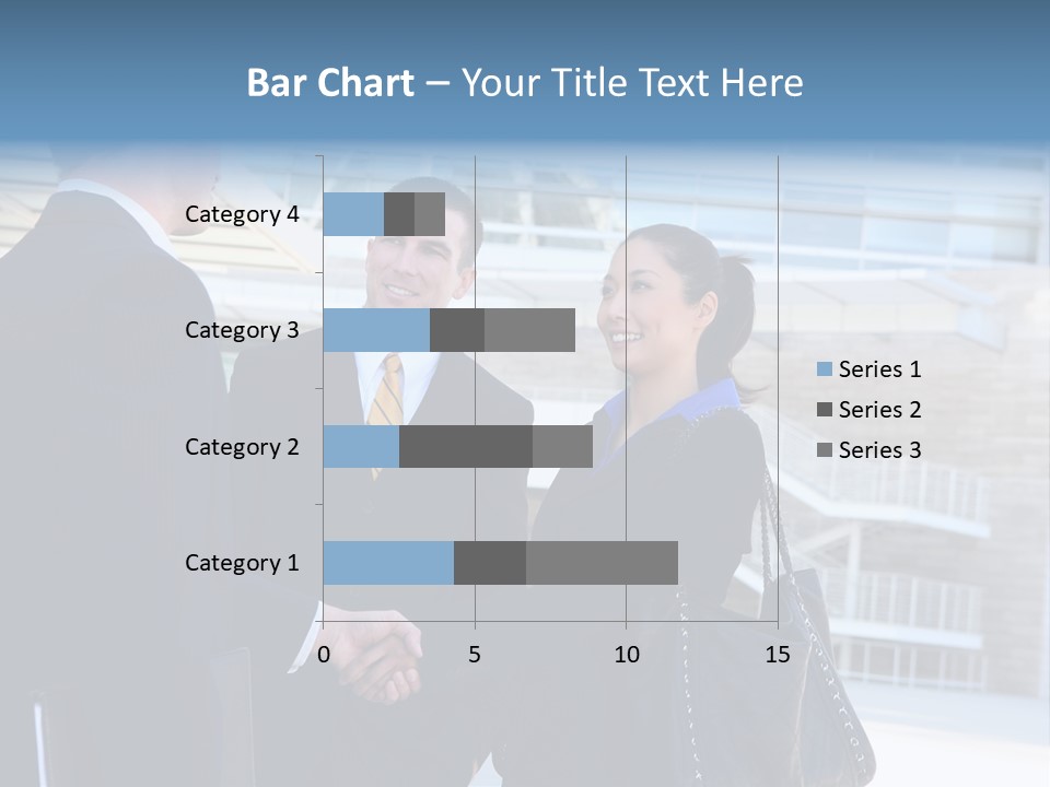 A Business Man And Woman Team At Office Shaking Hands PowerPoint Template
