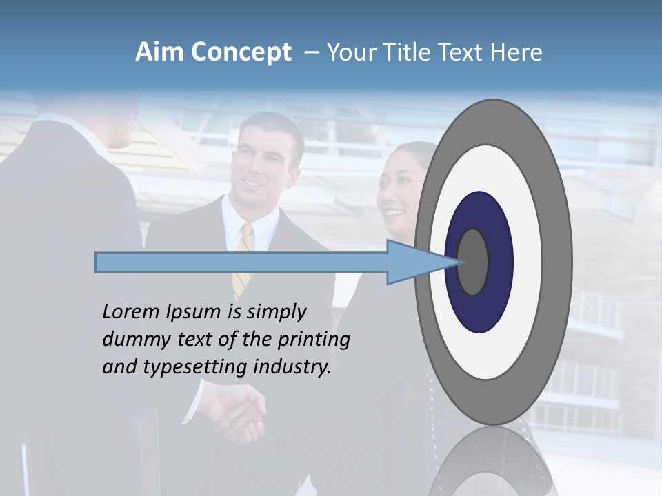 A Business Man And Woman Team At Office Shaking Hands PowerPoint Template