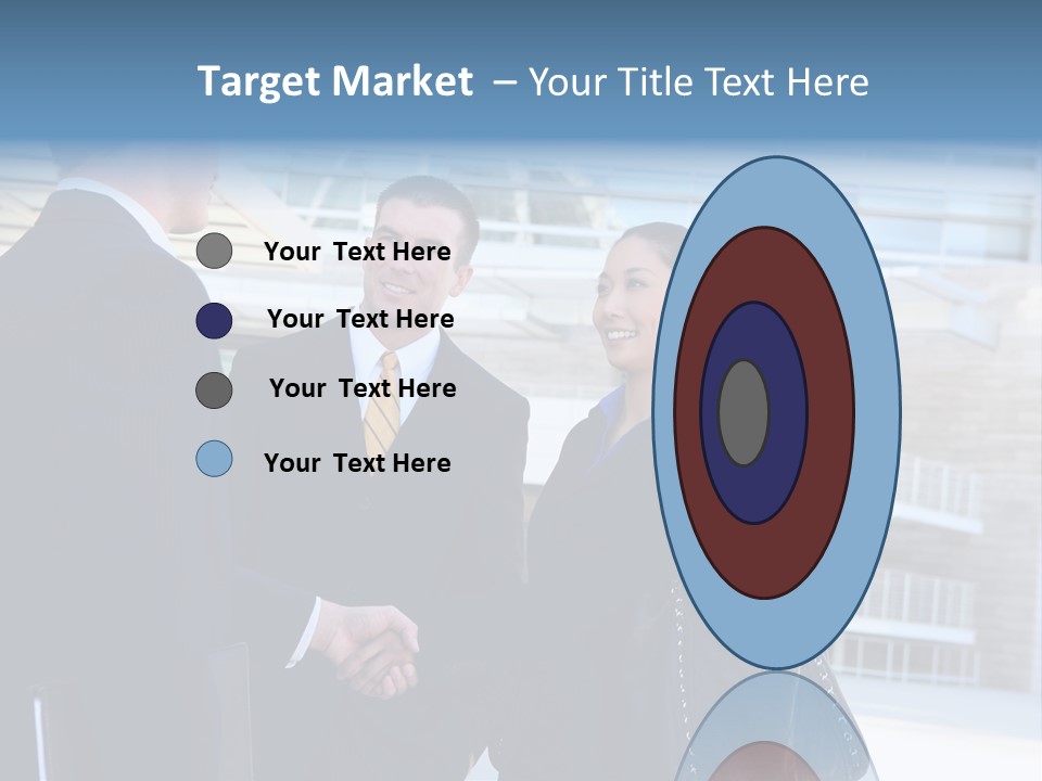 A Business Man And Woman Team At Office Shaking Hands PowerPoint Template