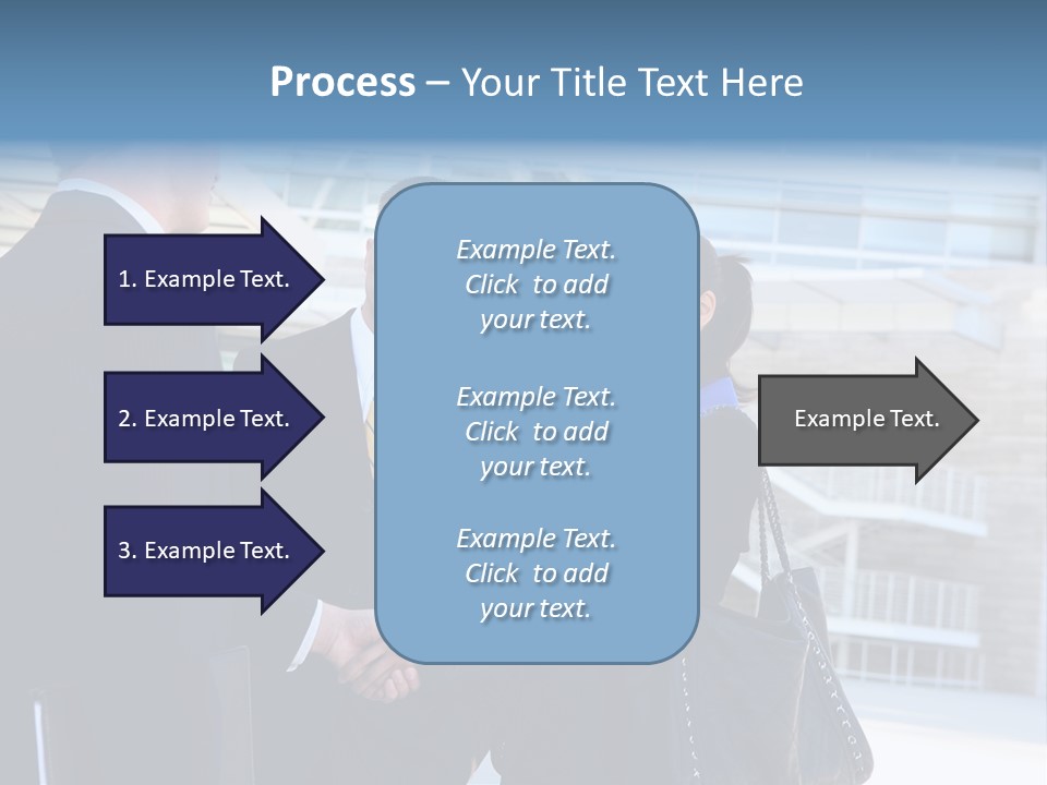 A Business Man And Woman Team At Office Shaking Hands PowerPoint Template