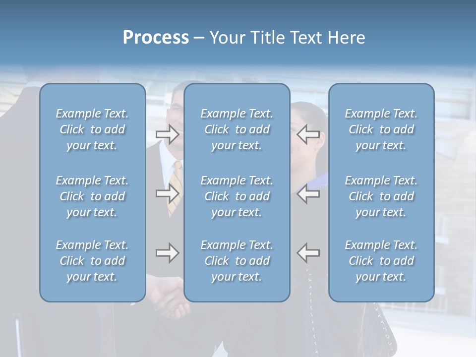A Business Man And Woman Team At Office Shaking Hands PowerPoint Template