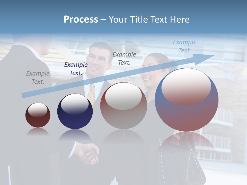 A Business Man And Woman Team At Office Shaking Hands PowerPoint Template