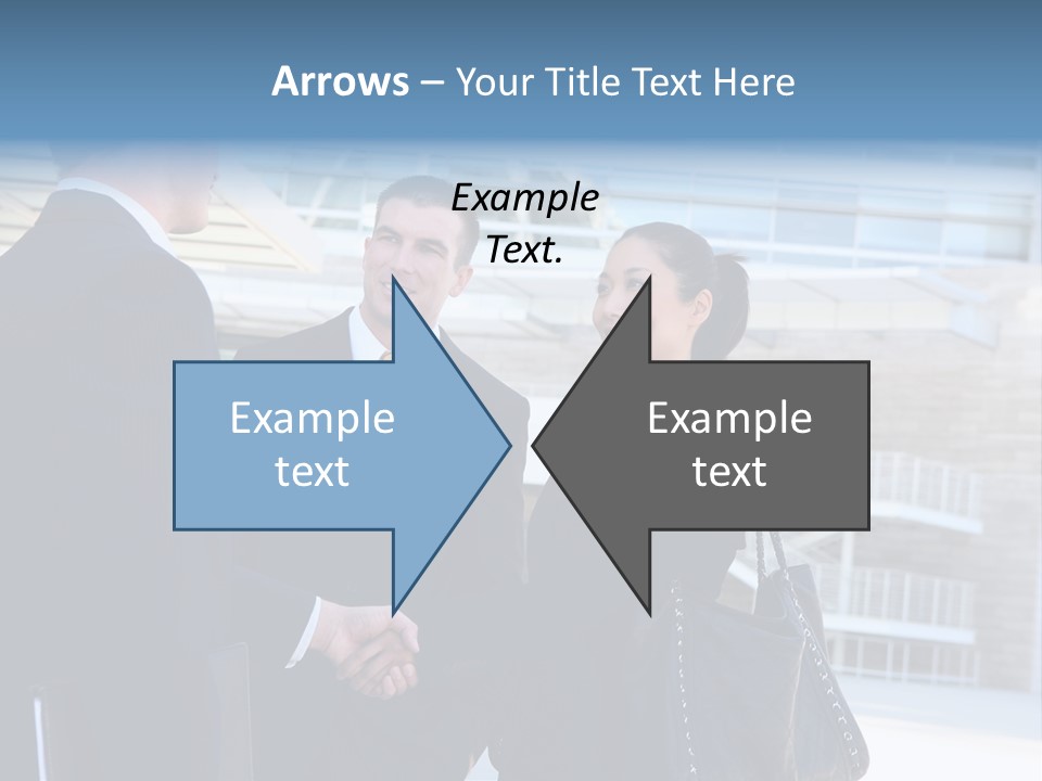 A Business Man And Woman Team At Office Shaking Hands PowerPoint Template