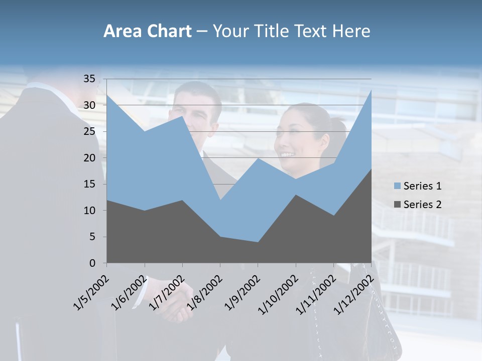 A Business Man And Woman Team At Office Shaking Hands PowerPoint Template