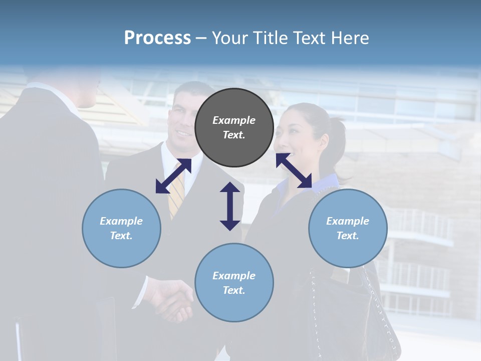 A Business Man And Woman Team At Office Shaking Hands PowerPoint Template