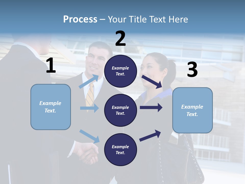 A Business Man And Woman Team At Office Shaking Hands PowerPoint Template