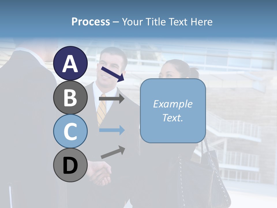 A Business Man And Woman Team At Office Shaking Hands PowerPoint Template