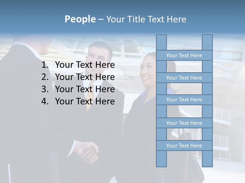 A Business Man And Woman Team At Office Shaking Hands PowerPoint Template