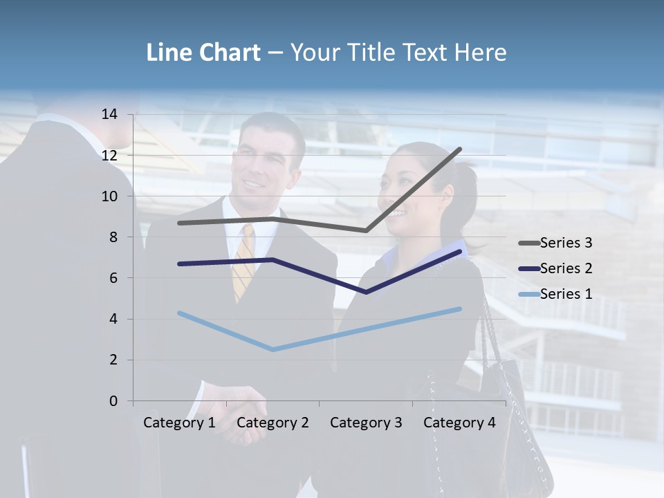 A Business Man And Woman Team At Office Shaking Hands PowerPoint Template