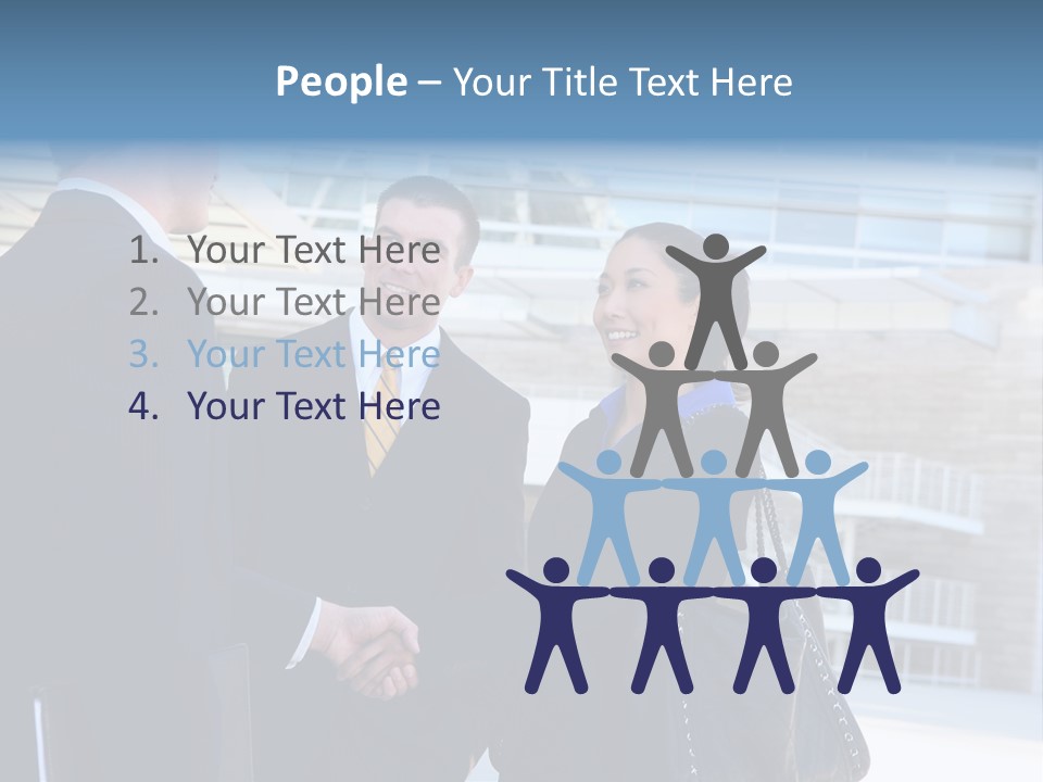A Business Man And Woman Team At Office Shaking Hands PowerPoint Template