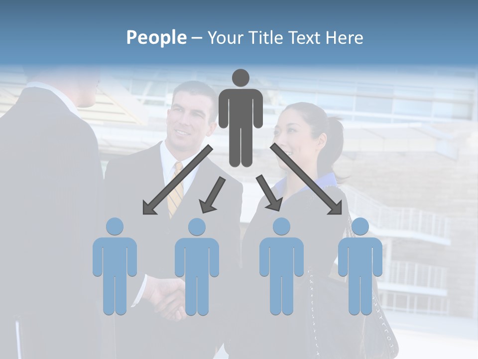 A Business Man And Woman Team At Office Shaking Hands PowerPoint Template