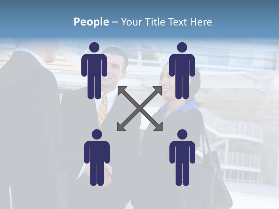 A Business Man And Woman Team At Office Shaking Hands PowerPoint Template