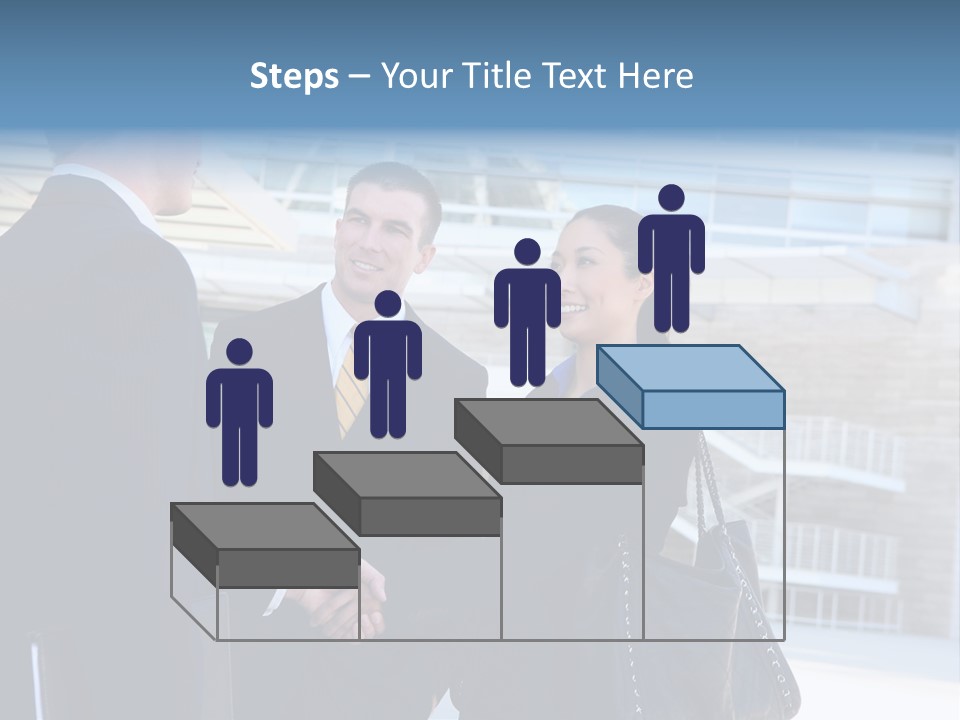 A Business Man And Woman Team At Office Shaking Hands PowerPoint Template