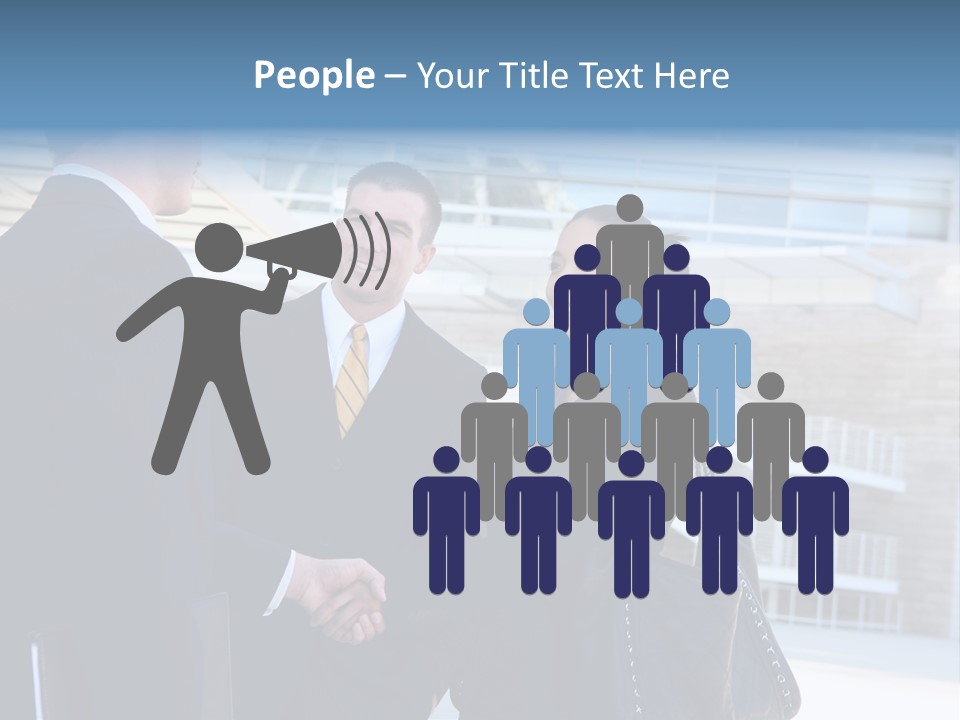 A Business Man And Woman Team At Office Shaking Hands PowerPoint Template