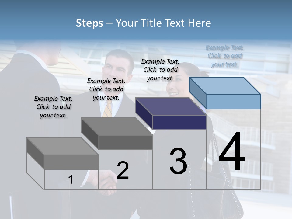 A Business Man And Woman Team At Office Shaking Hands PowerPoint Template