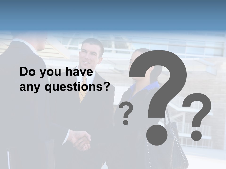 A Business Man And Woman Team At Office Shaking Hands PowerPoint Template