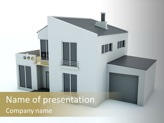 House Isolated On White PowerPoint Template