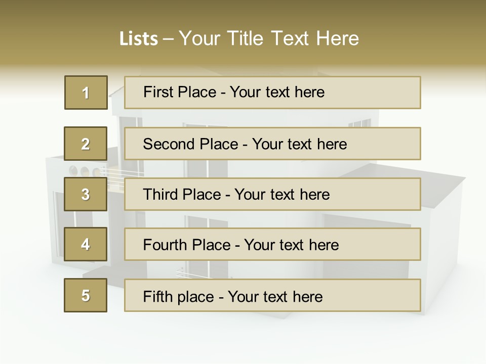 House Isolated On White PowerPoint Template