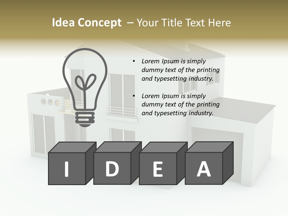 House Isolated On White PowerPoint Template