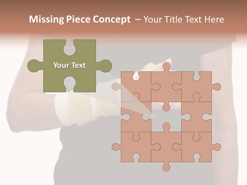 Close Up Of Woman's Arm In Splint PowerPoint Template