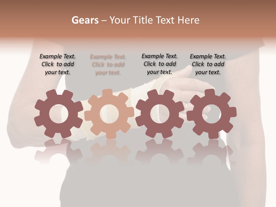 Close Up Of Woman's Arm In Splint PowerPoint Template