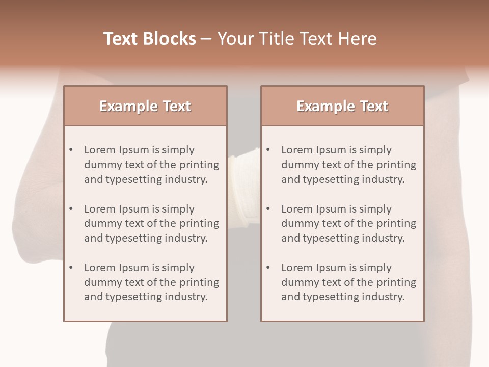 Close Up Of Woman's Arm In Splint PowerPoint Template