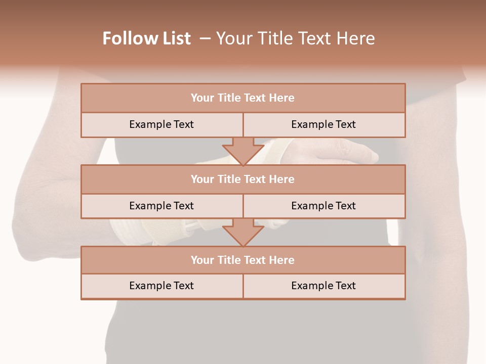 Close Up Of Woman's Arm In Splint PowerPoint Template