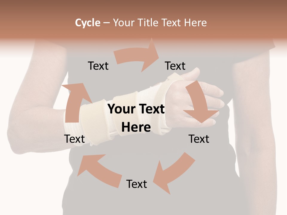 Close Up Of Woman's Arm In Splint PowerPoint Template
