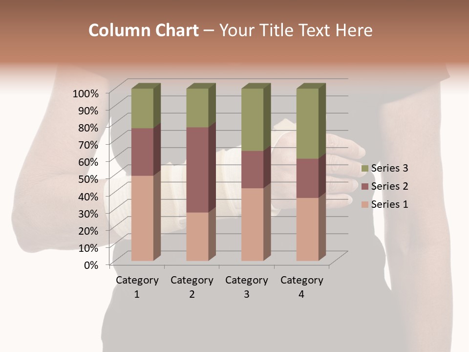 Close Up Of Woman's Arm In Splint PowerPoint Template