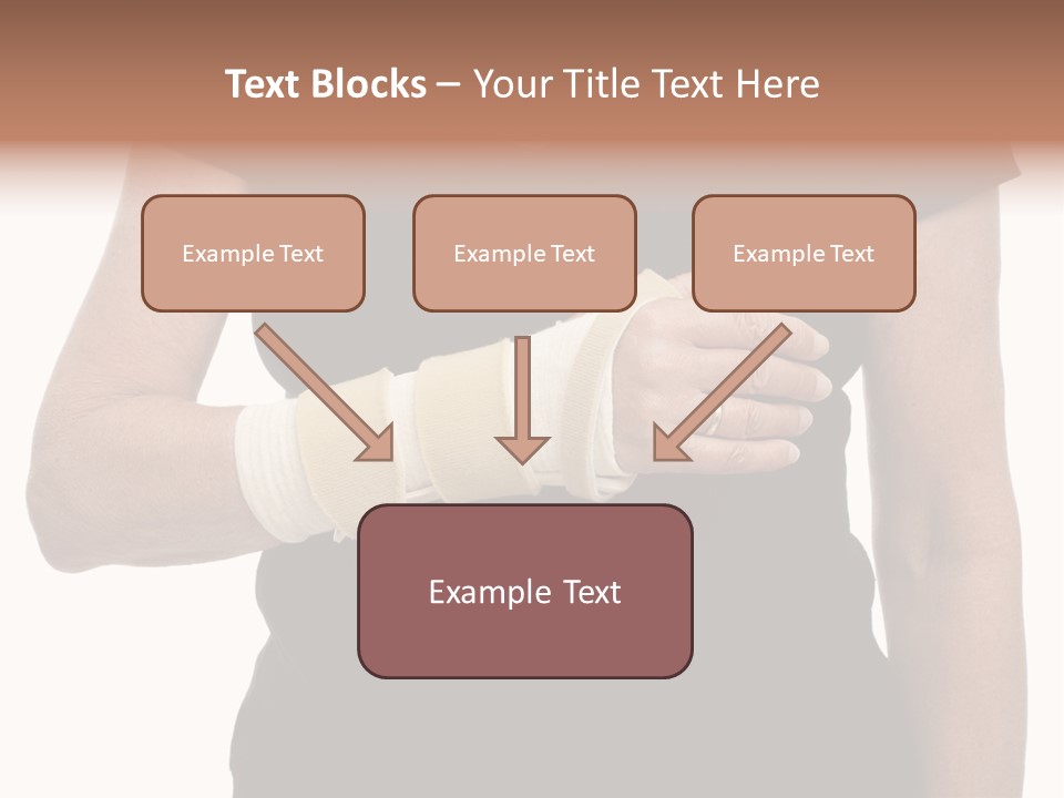 Close Up Of Woman's Arm In Splint PowerPoint Template