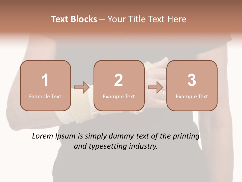 Close Up Of Woman's Arm In Splint PowerPoint Template