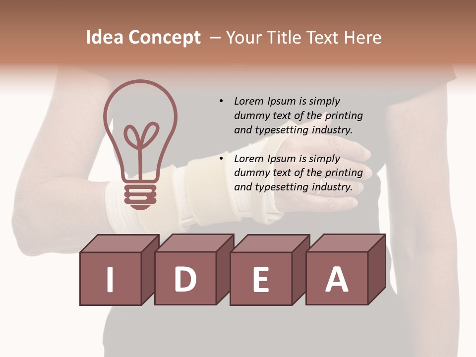 Close Up Of Woman's Arm In Splint PowerPoint Template