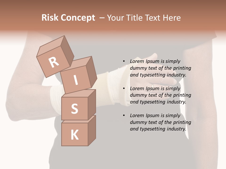 Close Up Of Woman's Arm In Splint PowerPoint Template