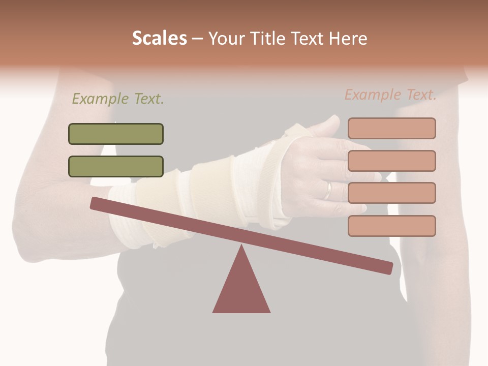 Close Up Of Woman's Arm In Splint PowerPoint Template