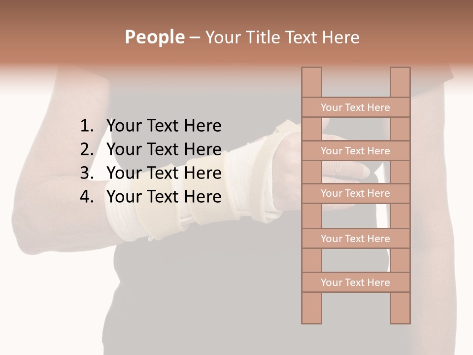 Close Up Of Woman's Arm In Splint PowerPoint Template