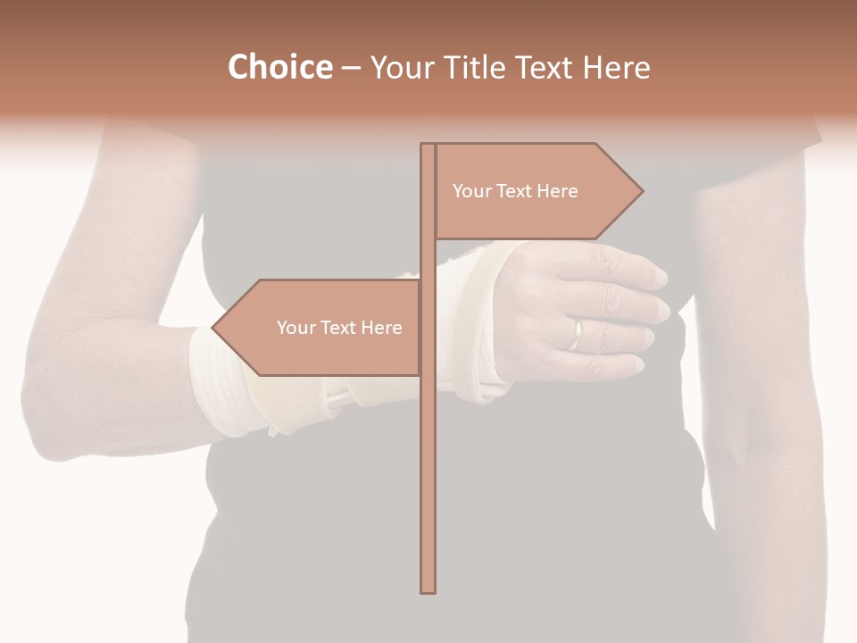 Close Up Of Woman's Arm In Splint PowerPoint Template