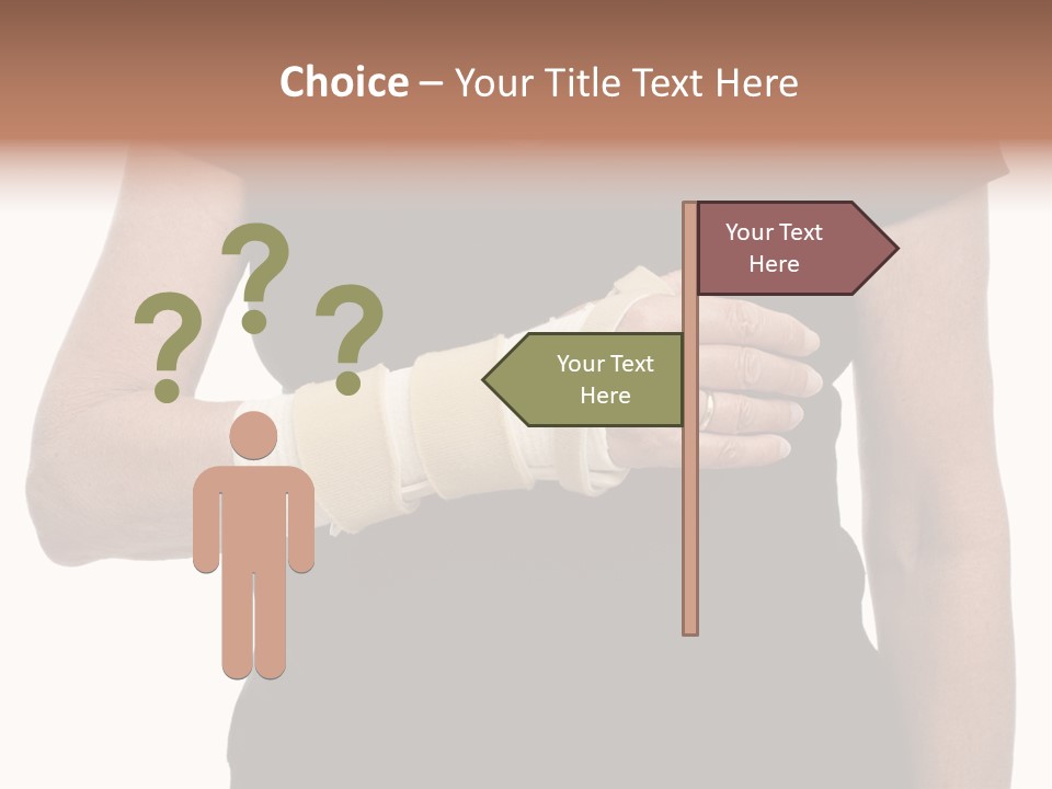 Close Up Of Woman's Arm In Splint PowerPoint Template