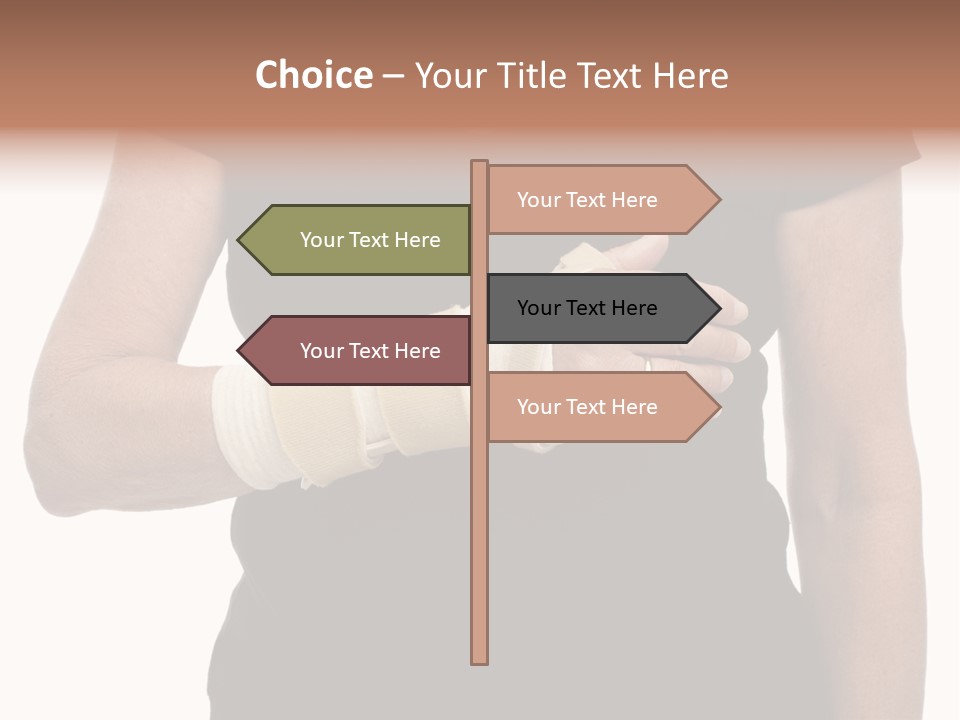 Close Up Of Woman's Arm In Splint PowerPoint Template