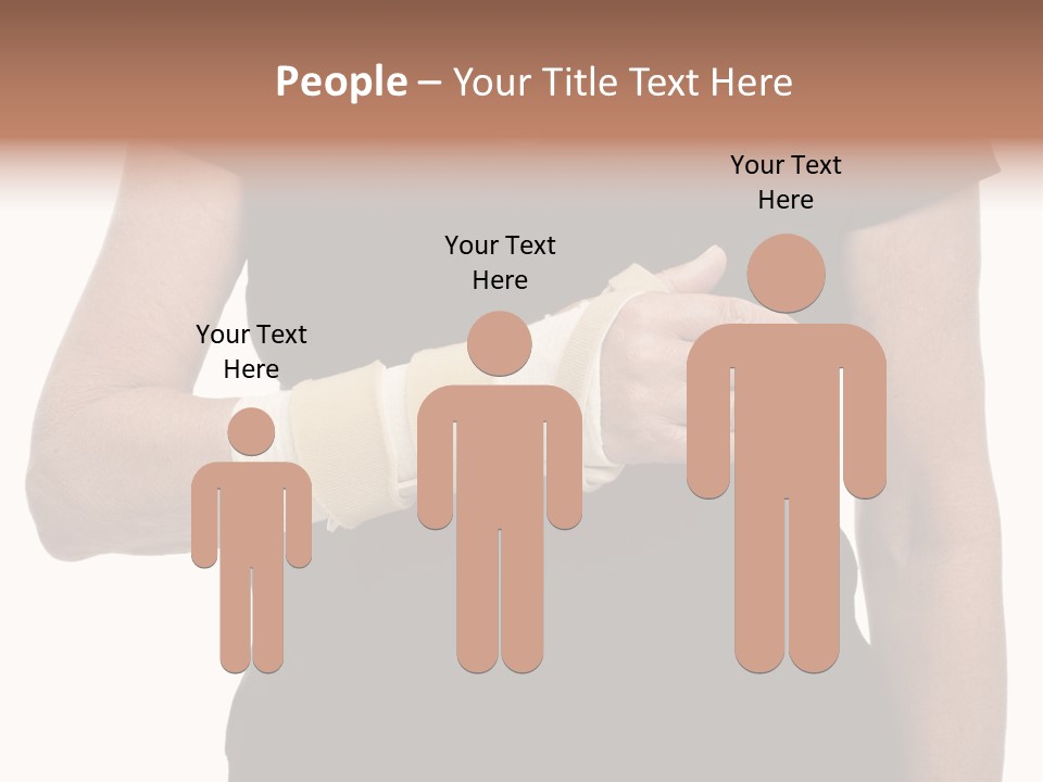 Close Up Of Woman's Arm In Splint PowerPoint Template