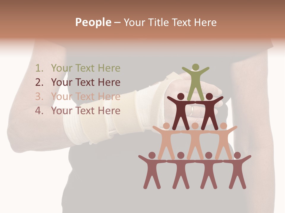 Close Up Of Woman's Arm In Splint PowerPoint Template