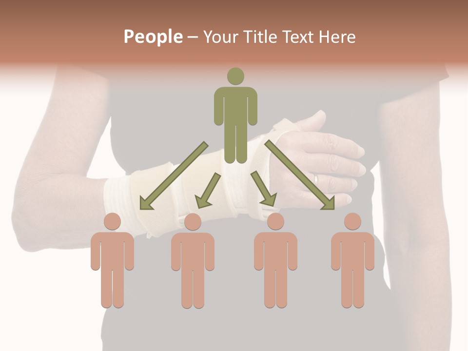 Close Up Of Woman's Arm In Splint PowerPoint Template
