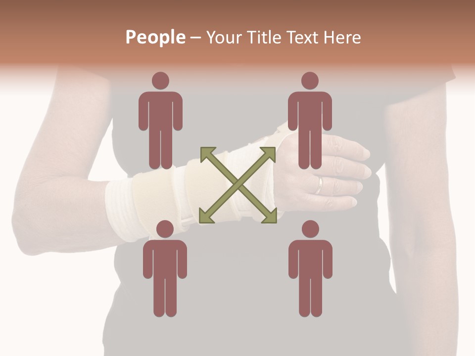 Close Up Of Woman's Arm In Splint PowerPoint Template