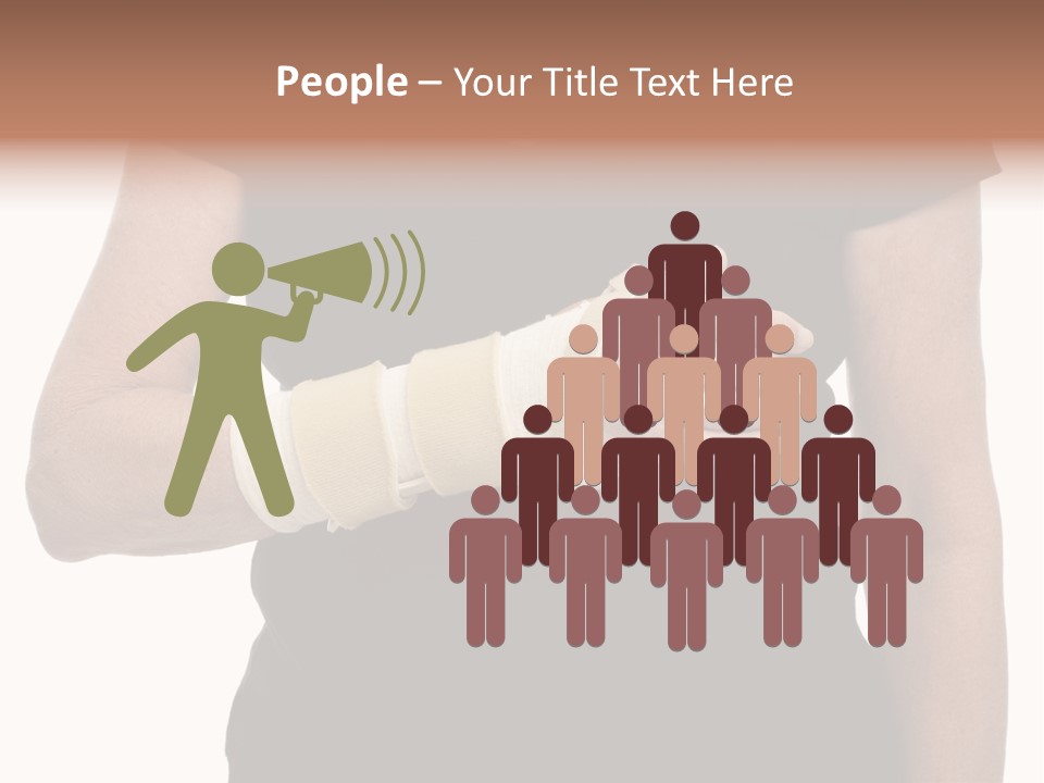 Close Up Of Woman's Arm In Splint PowerPoint Template