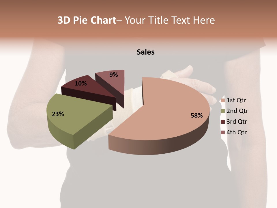 Close Up Of Woman's Arm In Splint PowerPoint Template