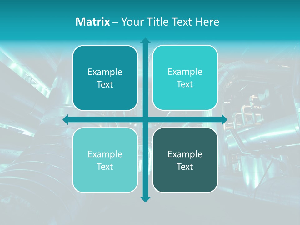 Pipes, Tubes, Machinery And Steam Turbine At A Power Plant PowerPoint Template