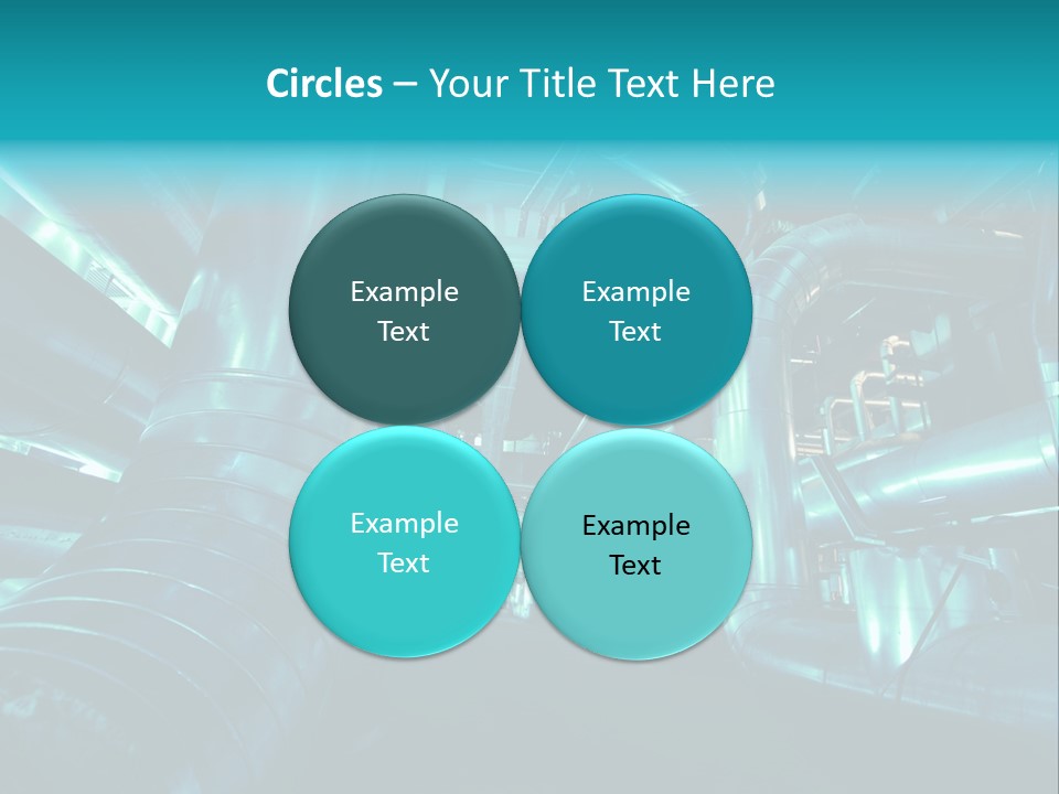 Pipes, Tubes, Machinery And Steam Turbine At A Power Plant PowerPoint Template